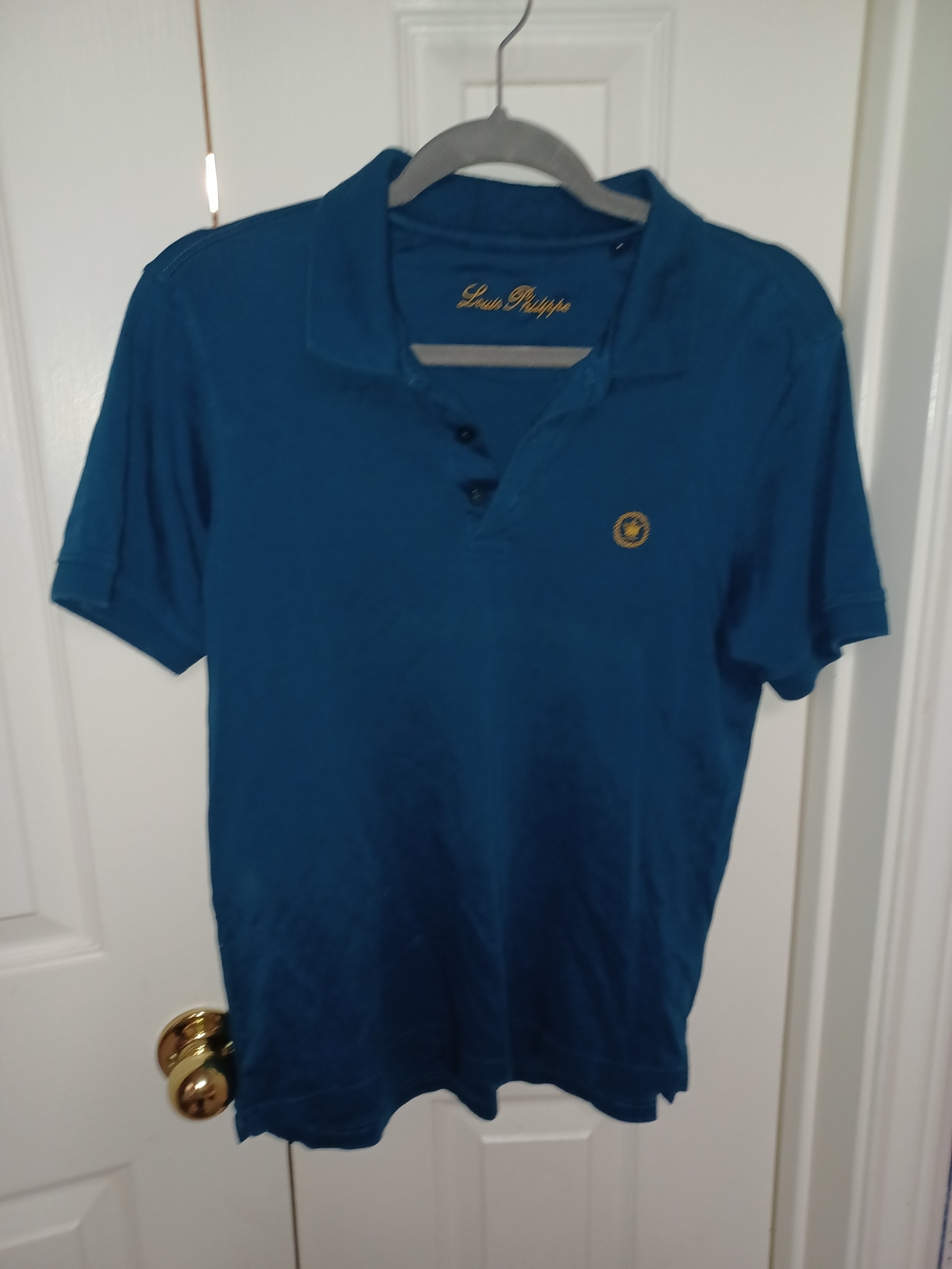 Blue Polo Shirt with Embroidered Crest - Louis Philippe